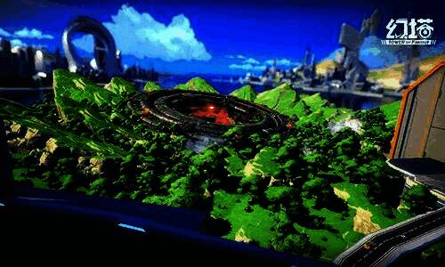 格索托斯智能城概念图，展现高科技城市风貌，悬浮建筑与数据流交织，充满赛博朋克气息