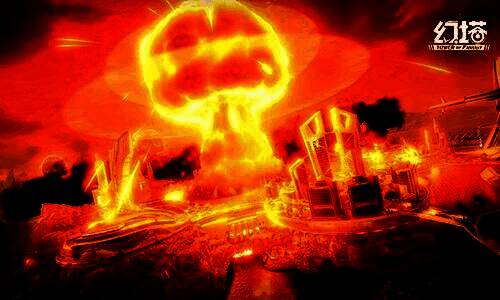 主线剧情过场画面，角色站在废墟之上凝望远方，天空裂开异象，气氛悲壮而震撼