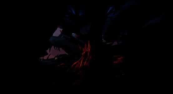 纳尔在星球核心苏醒的场景，红色双眼睁开，周围能量波动剧烈，象征黑暗复苏