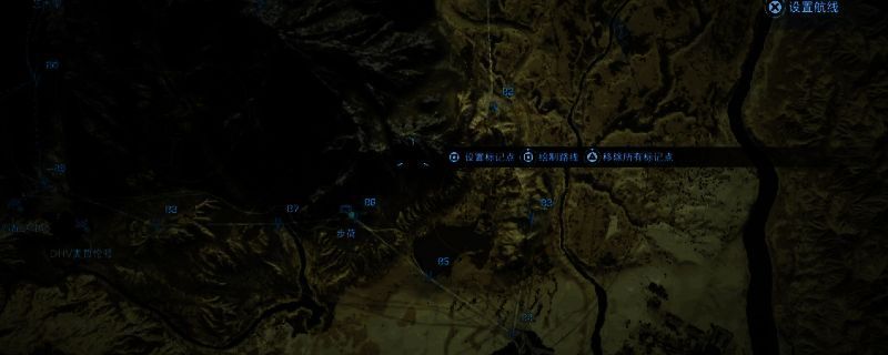 《死亡搁浅2》墨西哥区域地形俯瞰图,显示高低落差明显的山地结构与潜在滑索连接点