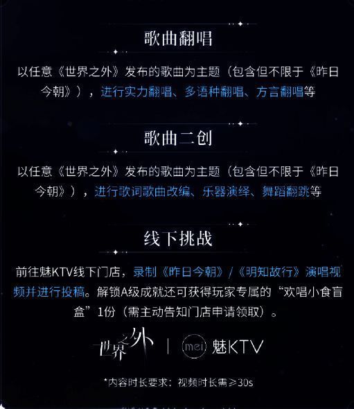 音乐挑战赛征集内容说明图，包含翻唱、舞蹈、混剪等多种参与形式示例