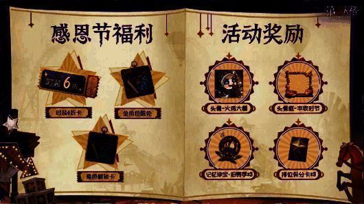 活动奖励展示图，包含火鸡大餐头像与丰收时节头像框的预览效果