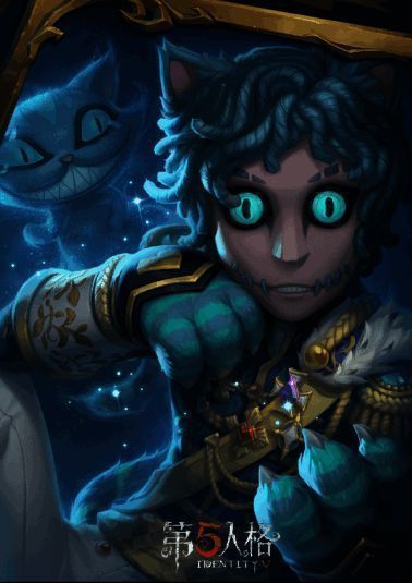 佣兵-柴郡猫时装立绘，猫耳猫爪设计萌感十足，笑容俏皮