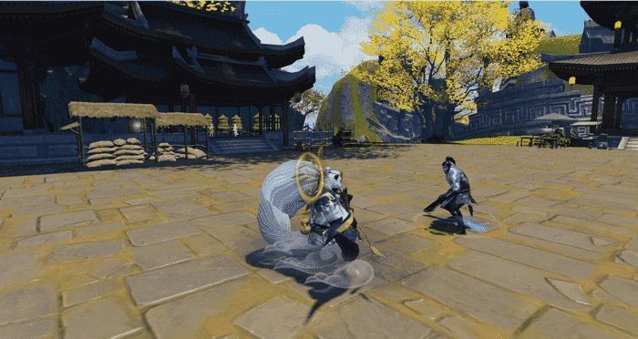 玄素腾空而起，笔尖划出流光，周身墨色翻涌