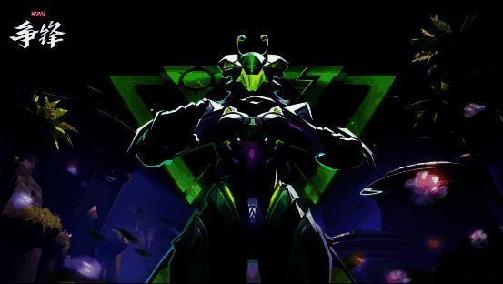 曼蒂斯悬浮于星空中，身披绿色共生装甲，双手释放心灵能量光环