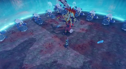 修洛巴罗特召唤哥布林列阵，画面中可见手持风之盾的剑盾哥布林位于前排，背景充满紧张战斗氛围