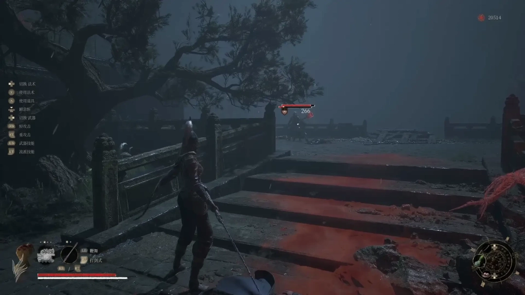 佛源镇巨坑底部仰视视角，坑壁布满裂痕与焦黑灼痕，远处可见红岚战败残留的破碎法阵光影